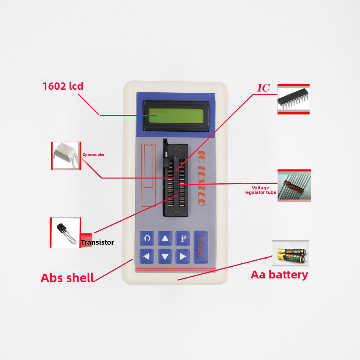 Diy Electronics Lab Equipment - Tester per transistor IC TSH‑06F per